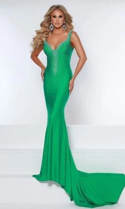 Johnathan Kayne - 2445 Beaded Plunging Sweetheart Gown