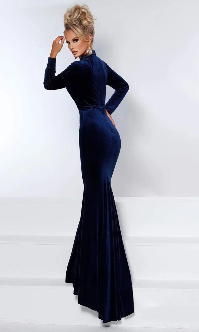 Johnathan Kayne - 2451 Long Sleeve Deep V- Neck Gown 5 Johnathan Kayne - 2451 Long Sleeve Deep V- Neck Gown