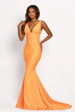 Johnathan Kayne - 9213 Crystal Embellished Plunging V-Neck Gown