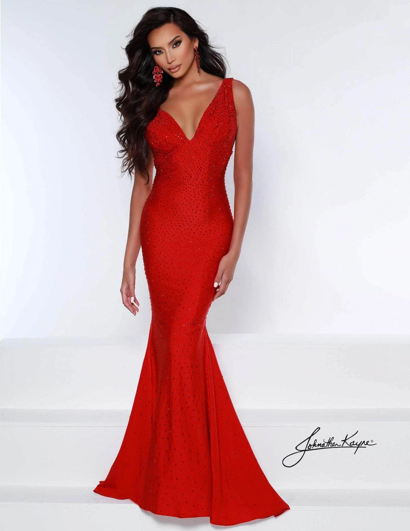 Johnathan Kayne - 9213 Crystal Studded Empire Waist Fitted Mermaid Gown 3 Johnathan Kayne - 9213 Crystal Studded Empire Waist Fitted Mermaid Gown
