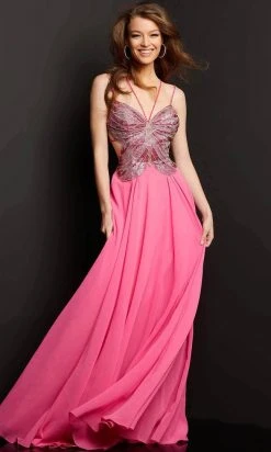Jovani 000297 - Butterfly Motif Chiffon Prom Dress 9 Jovani 000297 - Butterfly Motif Chiffon Prom Dress