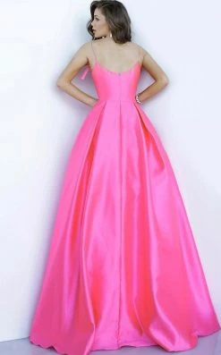 Jovani - 00199 Embellished Scoop Mikado Ballgown