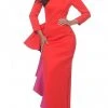 Jovani - 00574 Long Two-Toned Ruffle Ornate High Slit Dress 1 Jovani - 00574 Long Two-Toned Ruffle Ornate High Slit Dress