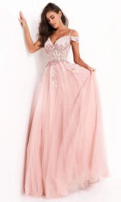 Jovani - 02022 Floral Ornate Corset Tulle Dress 8 Jovani - 02022 Floral Ornate Corset Tulle Dress