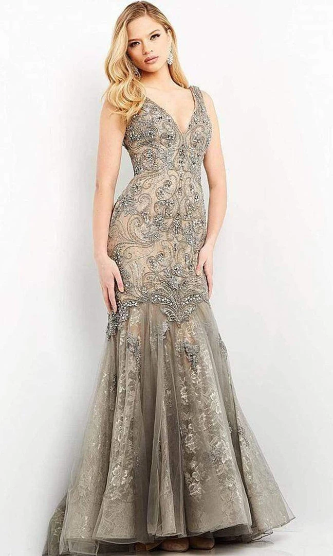 Jovani - 02328 Crystal Beaded Vintage-Inspired Dress 3 Jovani - 02328 Crystal Beaded Vintage-Inspired Dress