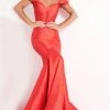Jovani - 02359 Off Shoulder Sweetheart Silk Mermaid Evening Gown