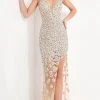 Jovani 02492 - Sleeveless Plunging V-neck Evening Gown