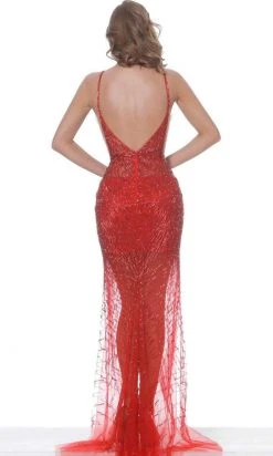 Jovani - 02498 Beaded Plunging V Neck Sheath Dress 7 Jovani - 02498 Beaded Plunging V Neck Sheath Dress
