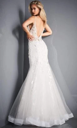 Jovani - 02841 Floral Appliques Corset Bodice Tulle Trumpet Gown 9 Jovani - 02841 Floral Appliques Corset Bodice Tulle Trumpet Gown