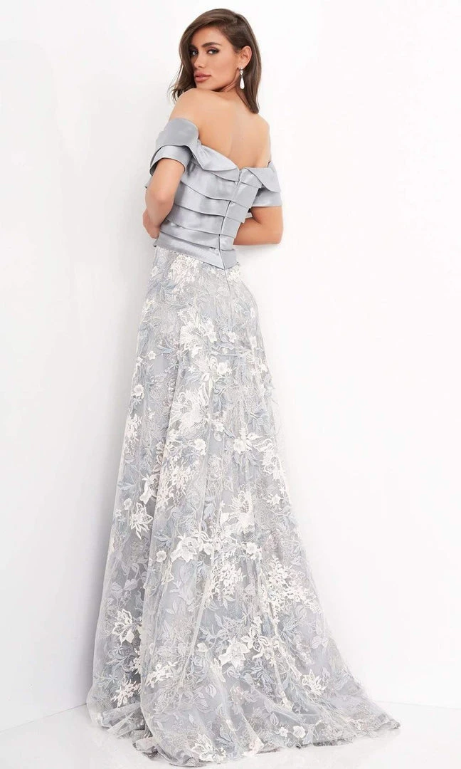 Jovani - 02921 Short Sleeve Tiered Bodice A-Line Gown 4 Jovani - 02921 Short Sleeve Tiered Bodice A-Line Gown