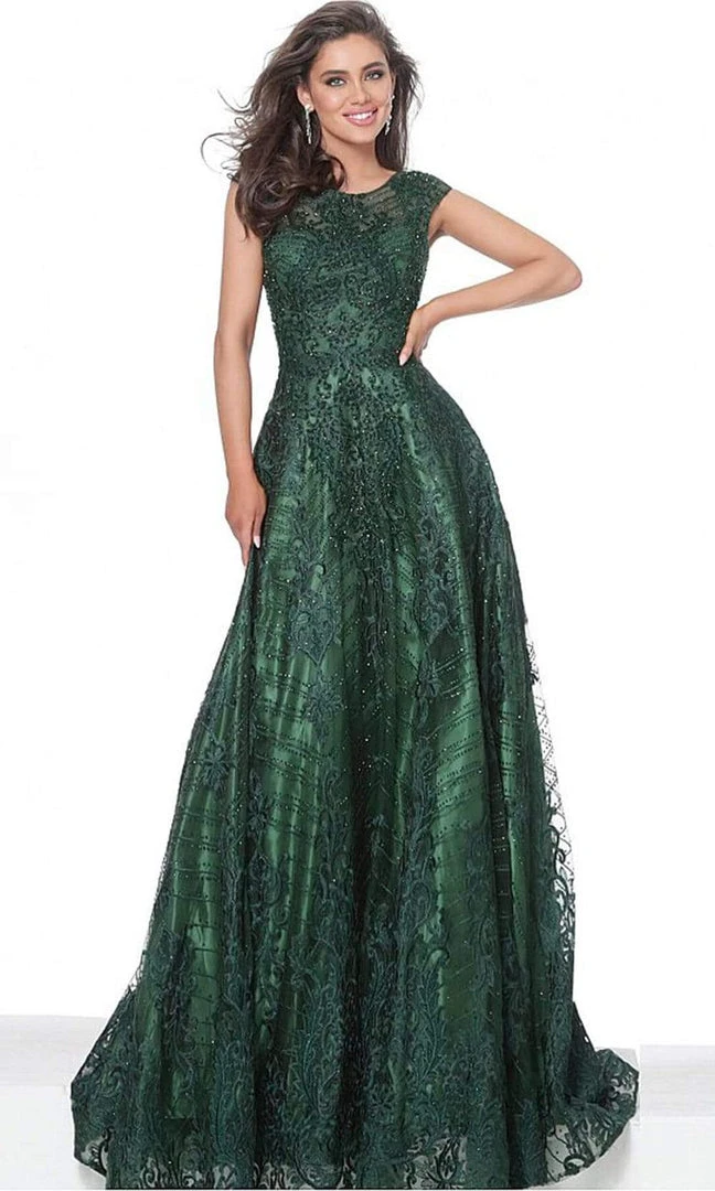 Jovani - 03238 Embellished Cap Sleeve A-Line Gown 3 Jovani - 03238 Embellished Cap Sleeve A-Line Gown