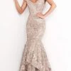 Jovani - 03264 Off Shoulder Sequined Lace Gown