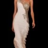 Jovani - 03389 Asymmetric Beaded Sheer Trumpet Gown 2 Jovani - 03389 Asymmetric Beaded Sheer Trumpet Gown