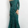 Jovani 03651 - Straight Across Lace Evening Gown 1 Jovani 03651 - Straight Across Lace Evening Gown