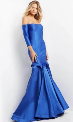 Jovani 03666 - Off Shoulder Trumpet Evening Gown
