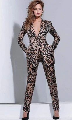 Jovani - 03840 Two-Piece Animal Print Pantsuit 13 Jovani - 03840 Two-Piece Animal Print Pantsuit