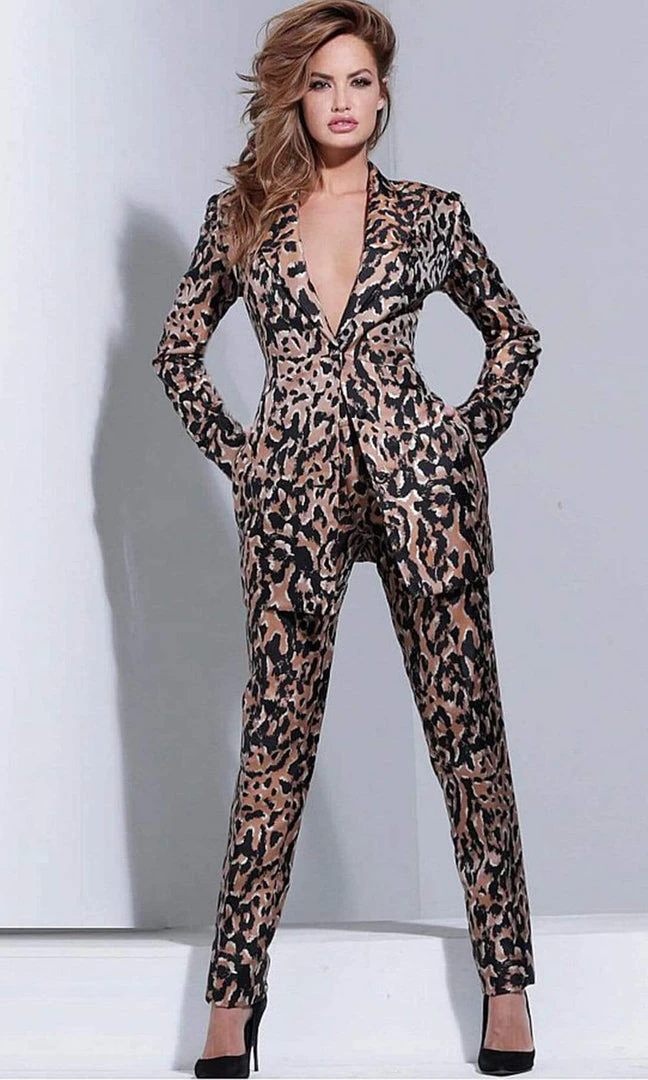 Jovani - 03840 Two-Piece Animal Print Pantsuit 7 Jovani - 03840 Two-Piece Animal Print Pantsuit
