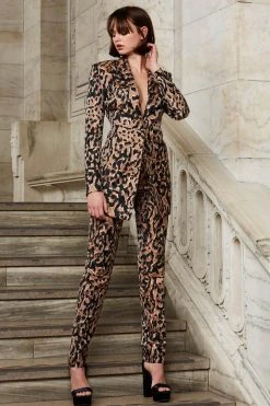 Jovani - 03840 Two-Piece Animal Print Pantsuit 10 Jovani - 03840 Two-Piece Animal Print Pantsuit
