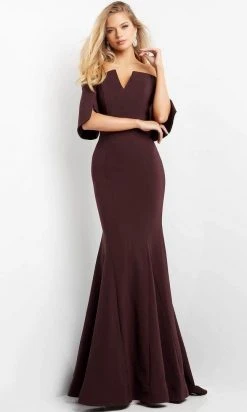 Jovani 04341 - Split Sleeve Off Shoulder Evening Dress