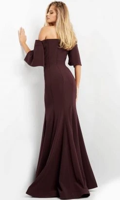 Jovani 04341 - Split Sleeve Off Shoulder Evening Dress