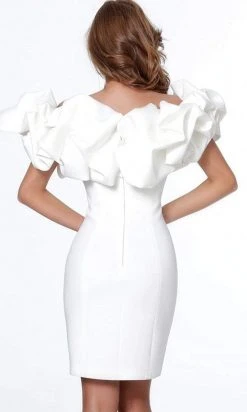 Jovani - 04367 Ruffled Off-Shoulder Fitted Dress