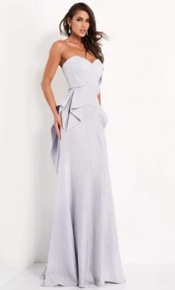 Jovani - 04430 Strapless Sweetheart Sheath Dress With Train