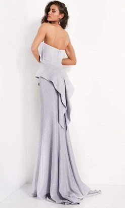 Jovani - 04430 Strapless Sweetheart Sheath Dress With Train