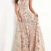 Jovani - 04630 Spaghetti Strap Sequin Paillette Ornate Gown