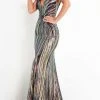 Jovani - 04809 Off Shoulder Sequin-Ornate Mermaid Gown