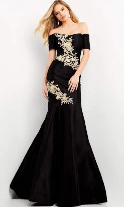 Jovani - 04814 Short Sleeve Off Shoulder Embroidered Trumpet Dress 11 Jovani - 04814 Short Sleeve Off Shoulder Embroidered Trumpet Dress
