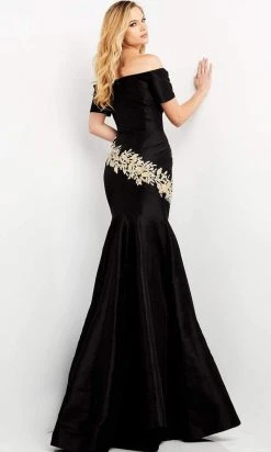 Jovani - 04814 Short Sleeve Off Shoulder Embroidered Trumpet Dress 9 Jovani - 04814 Short Sleeve Off Shoulder Embroidered Trumpet Dress