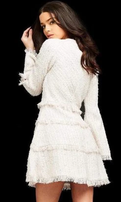 Jovani - 04849 Weaved-Like Textured Short Dress 6 Jovani - 04849 Weaved-Like Textured Short Dress