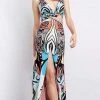 Jovani - 04986 Printed Flowy Multicolored Gown