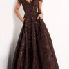 Jovani - 05017 Embellished Off Shoulder Gown With Pockets
