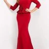 Jovani - 05043 Quarter Sleeve Peplum Trumpet Dress 1 Jovani - 05043 Quarter Sleeve Peplum Trumpet Dress