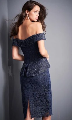 Jovani - 05060 Embroidered Off Shoulder Sheath Dress