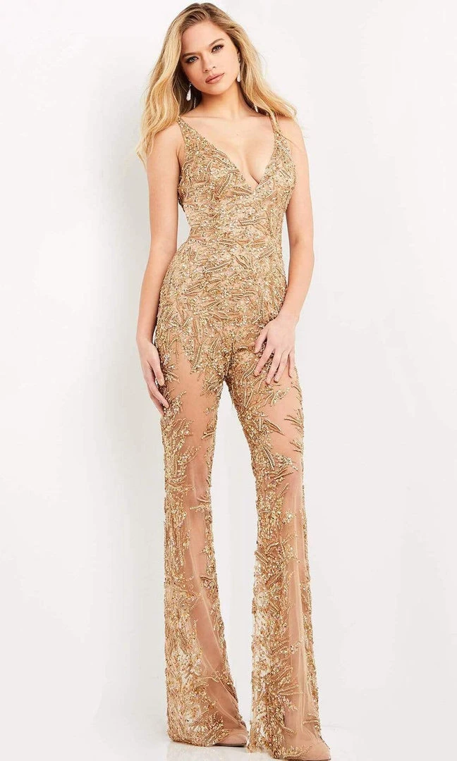 Jovani - 05136 Beaded Sheer Jumpsuit 5 Jovani - 05136 Beaded Sheer Jumpsuit