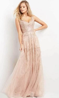 Jovani 05465 - Sleeveless Low-cut V-Neck Evening Gown 9 Jovani 05465 - Sleeveless Low-cut V-Neck Evening Gown