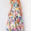 Jovani - 05589 Strapless Printed Slit A-line Gown 1 Jovani - 05589 Strapless Printed Slit A-line Gown