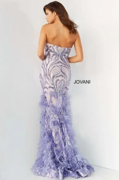 Jovani - 05667 Embellished Sweetheart Feathered Dress With Train 25 Jovani - 05667 Embellished Sweetheart Feathered Dress With Train