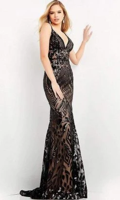 Jovani - 06204 Open Back Sequined Sexy Dress