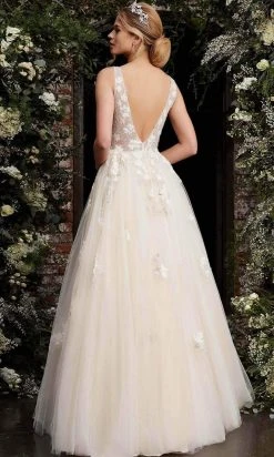 Jovani - 06286 Sheer Floral Applique Bodice Tulle Ballgown 15 Jovani - 06286 Sheer Floral Applique Bodice Tulle Ballgown