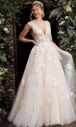 Jovani - 06286 Sheer Floral Applique Bodice Tulle Ballgown 19 Jovani - 06286 Sheer Floral Applique Bodice Tulle Ballgown