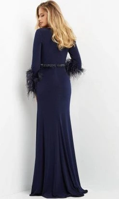 Jovani 06542 - Long Sleeve Ruched Evening Dress