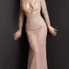 Jovani - 06559 See Through Bejeweled Plunging Gown 2 Jovani - 06559 See Through Bejeweled Plunging Gown