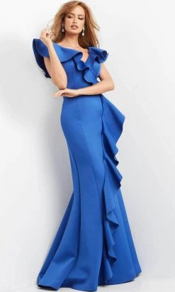 Jovani 06567 - Ruffle Trimmed Mermaid Evening Dress
