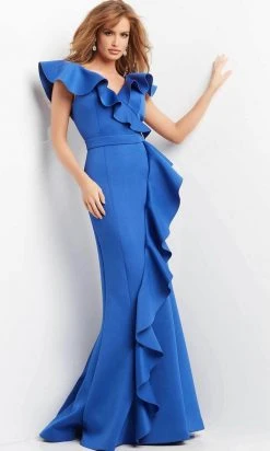 Jovani 06567 - Ruffle Trimmed Mermaid Evening Dress