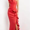 Jovani 06603 - Ruffle Trim Evening Gown With Slit