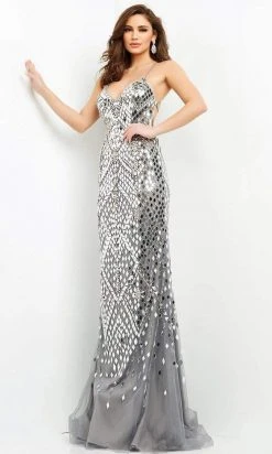 Jovani - 06676 Glass Embellished Sweetheart Dress