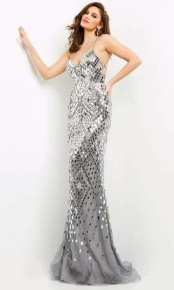 Jovani - 06676 Glass Embellished Sweetheart Dress